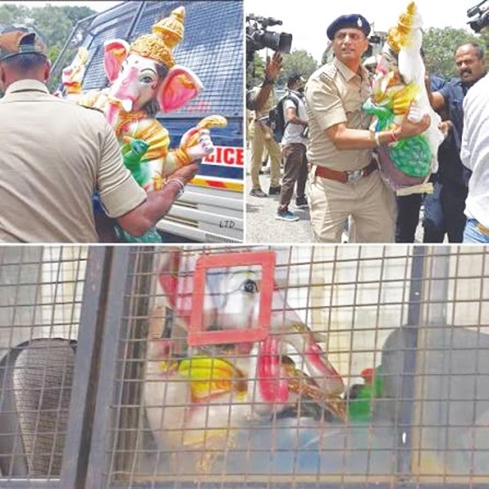 T Narasipura on High Alert as Ganapati, Constitution Yatras Share Route