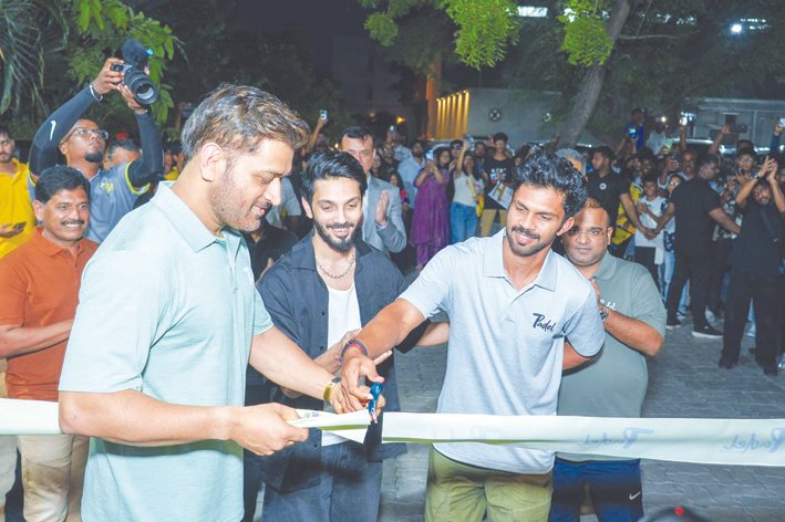 MS Dhoni Inaugurates Luxury Padel and Wellness Facility in Hyderabad