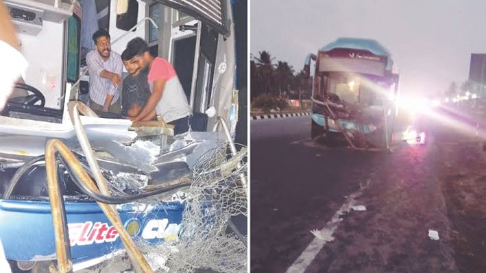 Four Killed, 14 Injured in Bus-Lorry Collision Near Mysuru