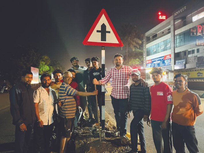 Machhe Village Youth Set an Example by Installing Road Safety Signboards